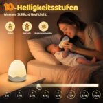 COOLNIGHT Ei-Nachtlicht mit 10 Farben & 10 Helligkeitsstufen – Dimmbar mit Fernbedienung & Timer für Baby – Bild 3