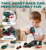 Lehoo Castle Kinder Werkzeugkoffer mit Rennwagen – Montessori Spielzeug ab 2 Jahren – Bild 2