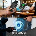 TENBST Slim Wallet Herren mit RFID Schutz – Kompaktes Kartenetui 8 Fächer Schwarz – Bild 4