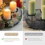 Sziqiqi Adventskranz Modern 30cm Metall Schwarz – Kerzenhalter mit Metallgestell für Weihnachtsdeko – Bild 7