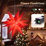 SALCAR 60cm 3D LED Leuchtstern Rot – Wetterfester Weihnachtsstern für Innen & Aussen – Bild 3