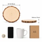 Truevaste 20er Set Holzscheiben Ø14-15cm, 10mm Dick – Unbehandelte Kiefernholz-Baumscheiben für Lasergravur & Deko – Bild 3