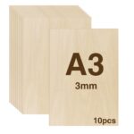 WISYOK A3 Sperrholzplatte 3mm – 10er Set Lindenholz für Laserbearbeitung & DIY