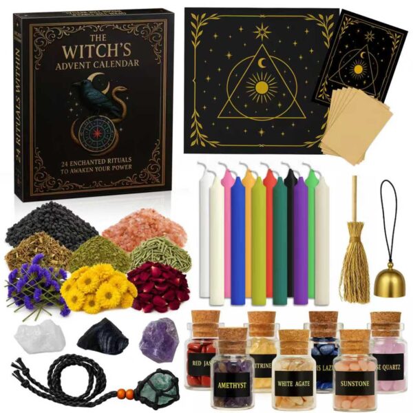 KYEVIS Witchcraft Adventskalender 2026 – 24 Ritual-Sets mit Kristallen & Hexen-Zubehör