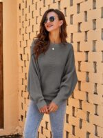 Fessceruna Damen Oversize Strickpullover mit Fledermausärmel – Gemütlicher Winter Sweater – Bild 3