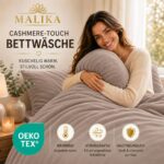 Kuscheli Winter Wende Plüsch Bettwäsche 135x200 – Nicky-Teddy Cashmere Touch Taupe – Bild 2