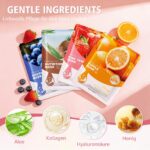 60er Tuchmasken Set mit 10 Düften – Feuchtigkeitsmaske Geschenkbox für Damen – Bild 4