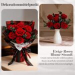 7er Ewige Rosen Strauß mit Vase & LED Licht – Konservierte Rosen für Damen – Bild 5