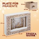 Spielwerk® Adventskalender zum Befüllen Winterlandschaft – 24 Holztürchen mit LED für Weihnachten – Bild 3