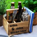 WORKEFIED Grillbox aus Akazienholz mit Flaschenöffner – Praktische Aufbewahrung für Grillmeister