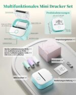 Memoking T02 Mini Drucker – Tragbarer Bluetooth Thermodrucker für Smartphone & Tablet – Bild 9