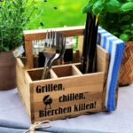 WORKEFIED Grillbox aus Akazienholz mit Flaschenöffner – Praktische Aufbewahrung für Grillmeister – Bild 6