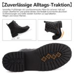 todaysunny Damen Schnürstiefel mit Reissverschluss – Wasserdichte Combat Boots Schwarz – Bild 5