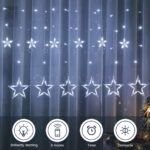 BLOOMWIN 2M Lichtervorhang mit 138 LED Sternen – Kaltweiße Weihnachtsbeleuchtung für Fenster – Bild 5