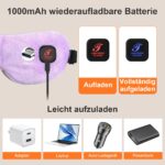 Telepepe beheizte Augenmaske mit Akku – Wärmebrille 3 Stufen, waschbar (Lila) – Bild 6