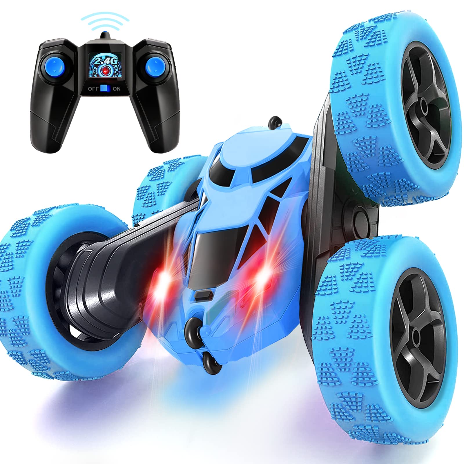 71xCGLFooGL._SY1600_.jpg MidiVix RC Stunt Auto 90 Min – 360° Drehbar 4WD Off-Road Crawler für Kinder ab 6 Jahren – Bild 1