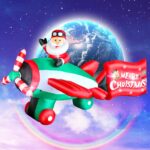 320 cm Aufblasbarer Weihnachtsmann mit LED-Beleuchtung – Wetterfeste Weihnachtsdeko für Garten & Außen – Bild 3
