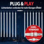 576 LED Eiszapfen Lichterkette Außen – Meteorschauer Weihnachtsbeleuchtung mit Haken – Bild 7