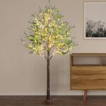 DELICHTER Olivenbaum 180 cm mit 300 LED warmweiss – Deko-Lichterbaum für Innen & Aussen