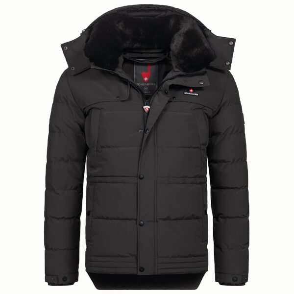 Höhenhorn Adamelo Herren Steppjacke – Winterjacke mit abnehmbarem Kunstfellkragen