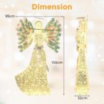 COSTWAY Weihnachtsengel 158cm beleuchtet – 250 LED-Lichter für Innen & Außen – Bild 2
