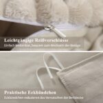 Aisbo Winterbettwäsche 135x200 4-teilig Beige – Teddy Fleece Flanell Bettgarnitur – Bild 7