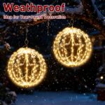 Yowin 30cm Weihnachtsleuchtkugel 200 LED mit Timer & 8 Modi – Wasserdichte Außendeko im 2er-Set – Bild 6
