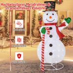 COSTWAY LED Schneemann 150 cm – Beleuchtete Weihnachtsdeko mit 180 Lichtern für innen & aussen – Bild 5