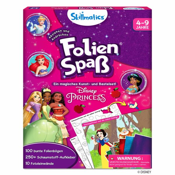Skillmatics Folienspaß Disney Prinzessin – Schmutzfreie Bastelaktivität für Kinder ab 4 Jahren