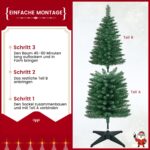 Yaheetech 154 cm Bleistift-Weihnachtsbaum – Schmaler Kunsttannenbaum mit 294 Spitzen – Bild 5
