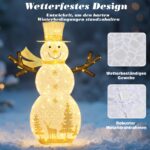 COSTWAY LED Schneemann 141 cm mit 100 warmweissen LED-Lichtern – Weihnachtsdeko für Innen & Aussen – Bild 6