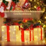 Quntis 3er Set LED Geschenkboxen 60 warmweisse LEDs – Weihnachtsdeko mit Timer & 8 Modi – Bild 2