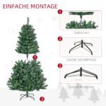 HOMCOM Kunstweihnachtsbaum 150 cm mit LED-Lichterkette – Weihnachtsdeko inkl. Kugeln & Ständer – Bild 6