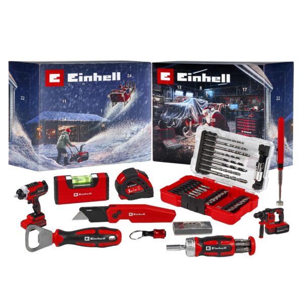 Einhell 48-teiliger Werkzeug-Adventskalender 2026 – Komplett-Set mit Ratschen-Schrauber & M-Case