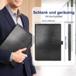 NEWYES Dokumentenmappe A4 mit 30 Klarsichthüllen – Wasserabweisendes Kunstleder, Schwarz – Bild 5