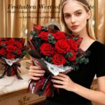 7er Ewige Rosen Strauß mit Vase & LED Licht – Konservierte Rosen für Damen – Bild 2