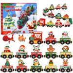 Facairzd Adventskalender 2026 Holz Eisenbahn mit Magneten – 24 Tage Weihnachtsspass für Kinder ab 3 Jahren