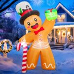 GUDELAK 180 cm Aufblasbarer Lebkuchenmann – LED-Weihnachtsdeko für Garten & Innen – Bild 9