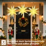 Sky angle 3D LED Weihnachtsstern 60 cm – Warmweisse Beleuchtung mit Timer für Innen & Aussen – Bild 3