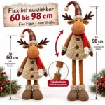 KAMACA XL Weihnachtselch 98 cm mit Teleskopbeinen – Premium Rentier Dekofigur – Bild 2