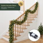SALCAR Weihnachtsgirlande 5 m mit 200 LED – Warmweiss Tannengirlande für Tür & Kamin – Bild 5