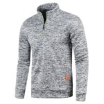 Aoouekul Half-Zip Pullover Herren – Oversize Arbeitspullover mit hohem Kragen für Winter