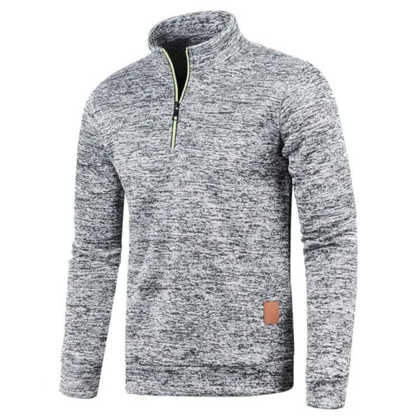 Aoouekul Half-Zip Pullover Herren – Oversize Arbeitspullover mit hohem Kragen für Winter