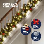 CASARIA Weihnachtsgirlande 10m mit 160 LEDs & Deko – Warmweiss für Innen & Aussen – Bild 5