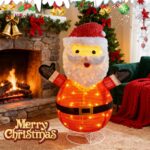 STEEIRO LED-Weihnachtsmann 80cm – Faltbare Weihnachtsdeko mit 45 Lichtern – Bild 2