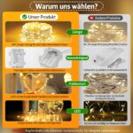 GEARLITE 10M LED Lichterkette mit Batterie & Fernbedienung – 100 LEDs Warmweiss für Deko – Bild 4