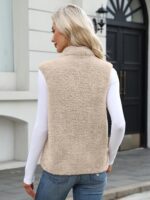 Novastellara Teddy Fleece Weste Damen – Sherpa Wärmeweste mit Stehkragen für Herbst & Winter – Bild 2