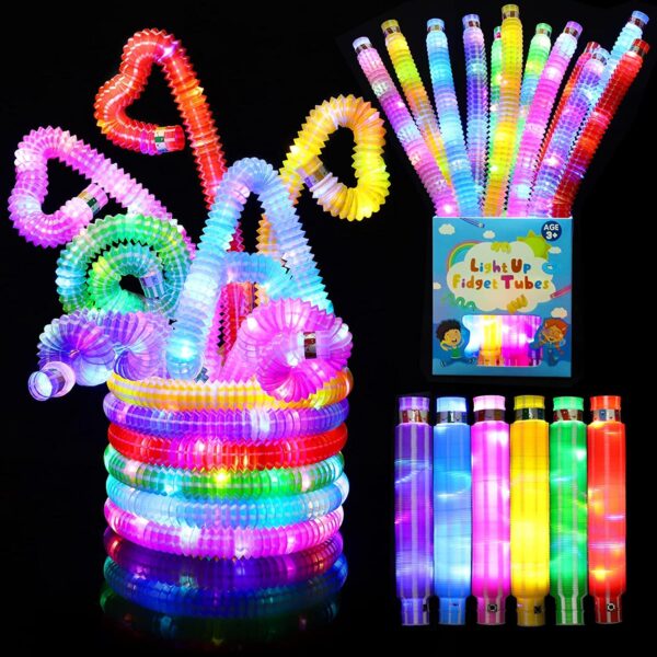 24er Pop Tubes LED Leuchtröhren mit 3 Lichtmodi – Farbenfrohe Partygeschenke für Kinder