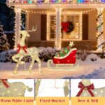 DELICHTER Rentier mit Schlitten 107 cm – 117 LED Warmweiss mit Musik & Bewegungsmelder – Bild 6