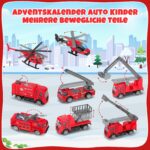 Edonkvi Adventskalender 2026 Feuerwehr – 24 Fahrzeuge & Zubehör für Kinder ab 3 Jahren – Bild 3